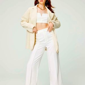White Straight Leg Trousers